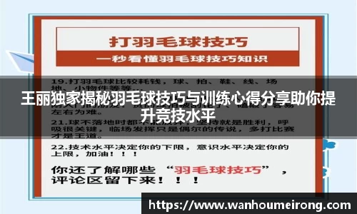 王丽独家揭秘羽毛球技巧与训练心得分享助你提升竞技水平